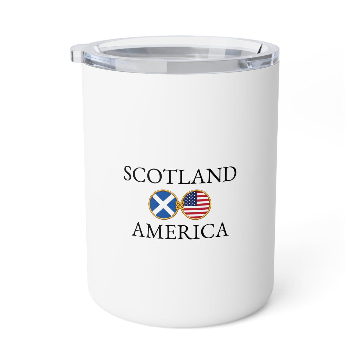 Scottish American Personalized Name Insulated Coffee Mug, Custom Travel Tumbler, Scotland USA Dual Heritage Naturalization Citizen Gift - Proud & Loyal