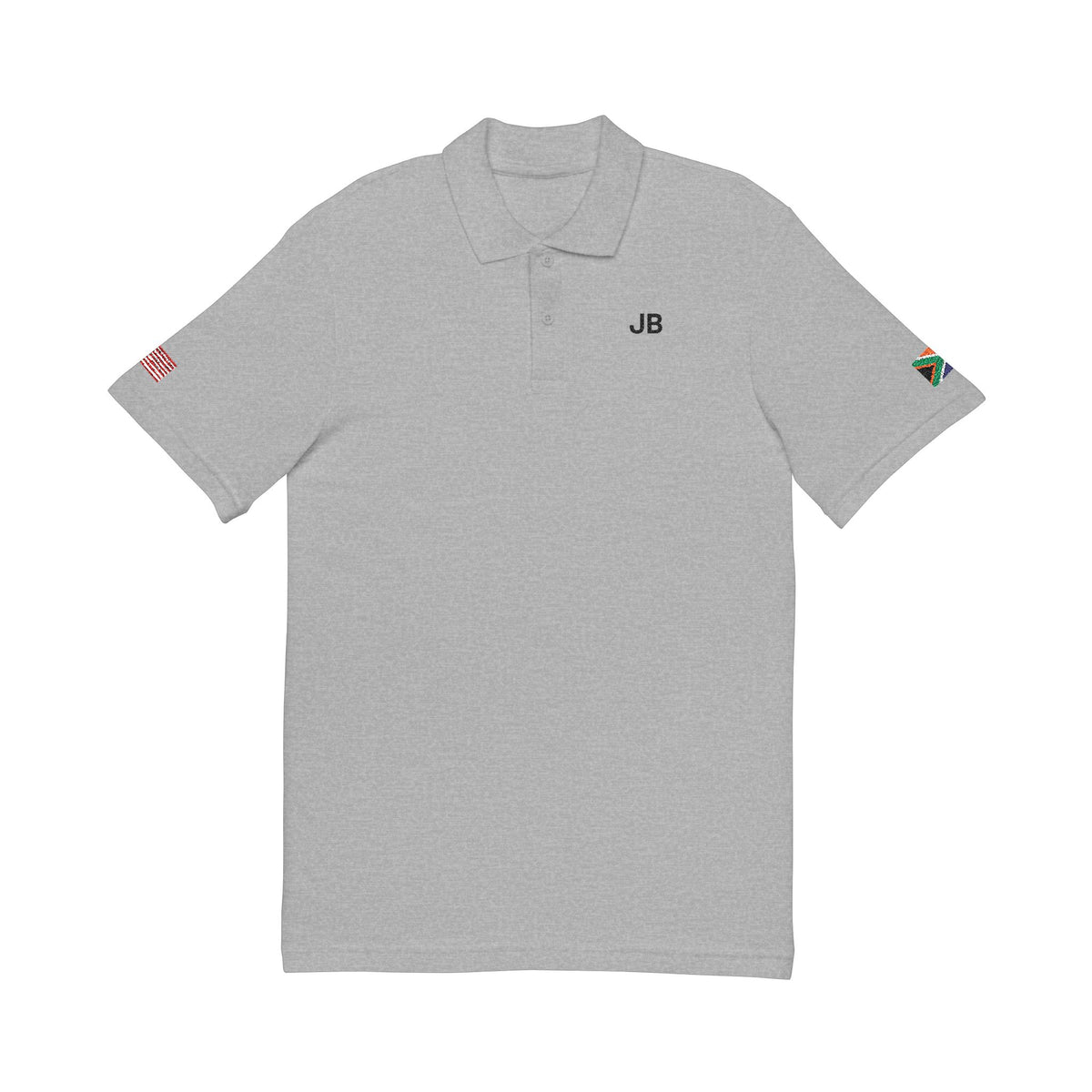 South African American Heritage Polo Shirt, South Africa USA Flag Embroidered Polo, Custom Initials, Cotton Pique Shirt, Heritage Gift - Proud & Loyal