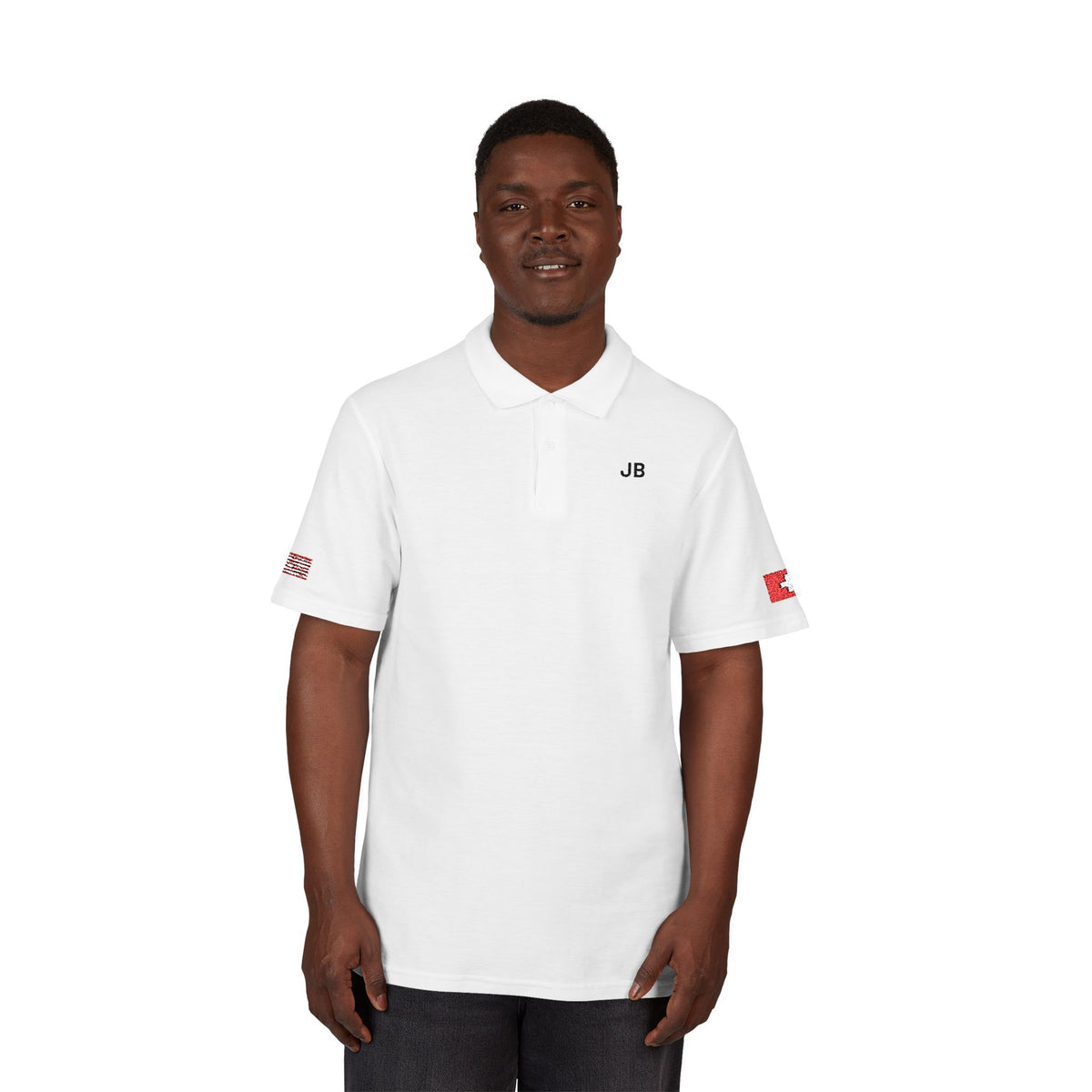 Swiss American Heritage Polo Shirt, Switzerland USA Flag Embroidered Polo, Custom Initials, Cotton Pique Shirt, Swiss Gift - Proud & Loyal