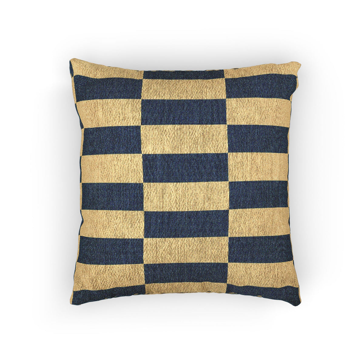 Ukraine Flag Navy and Natural Check Woven Pillow | Ukrainian Flag Geometric Throw Pillow - Proud & Loyal