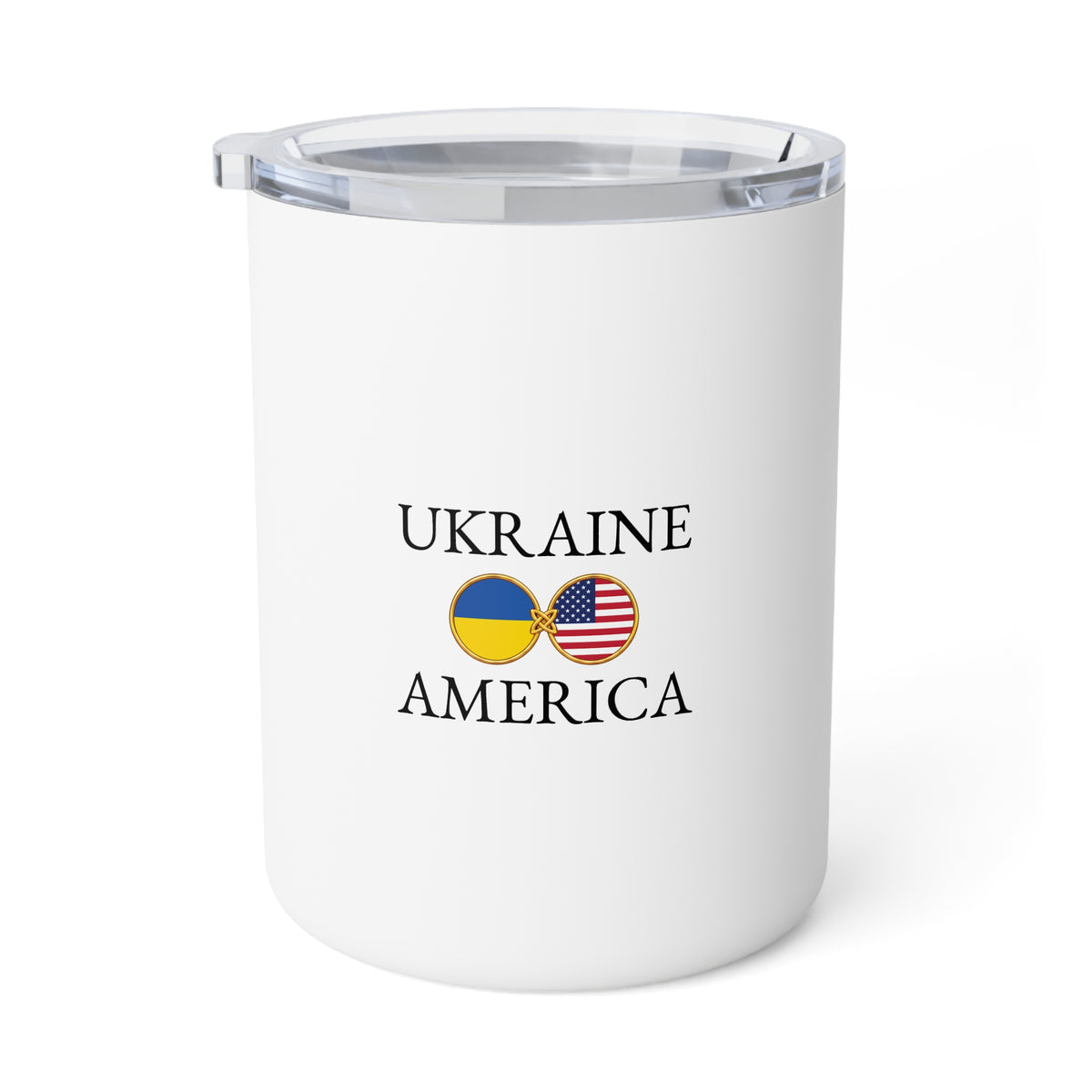 Ukrainian American Personalized Name Insulated Coffee Mug, Custom Travel Tumbler, Ukraine USA Dual Heritage Naturalization Citizen Gift - Proud & Loyal