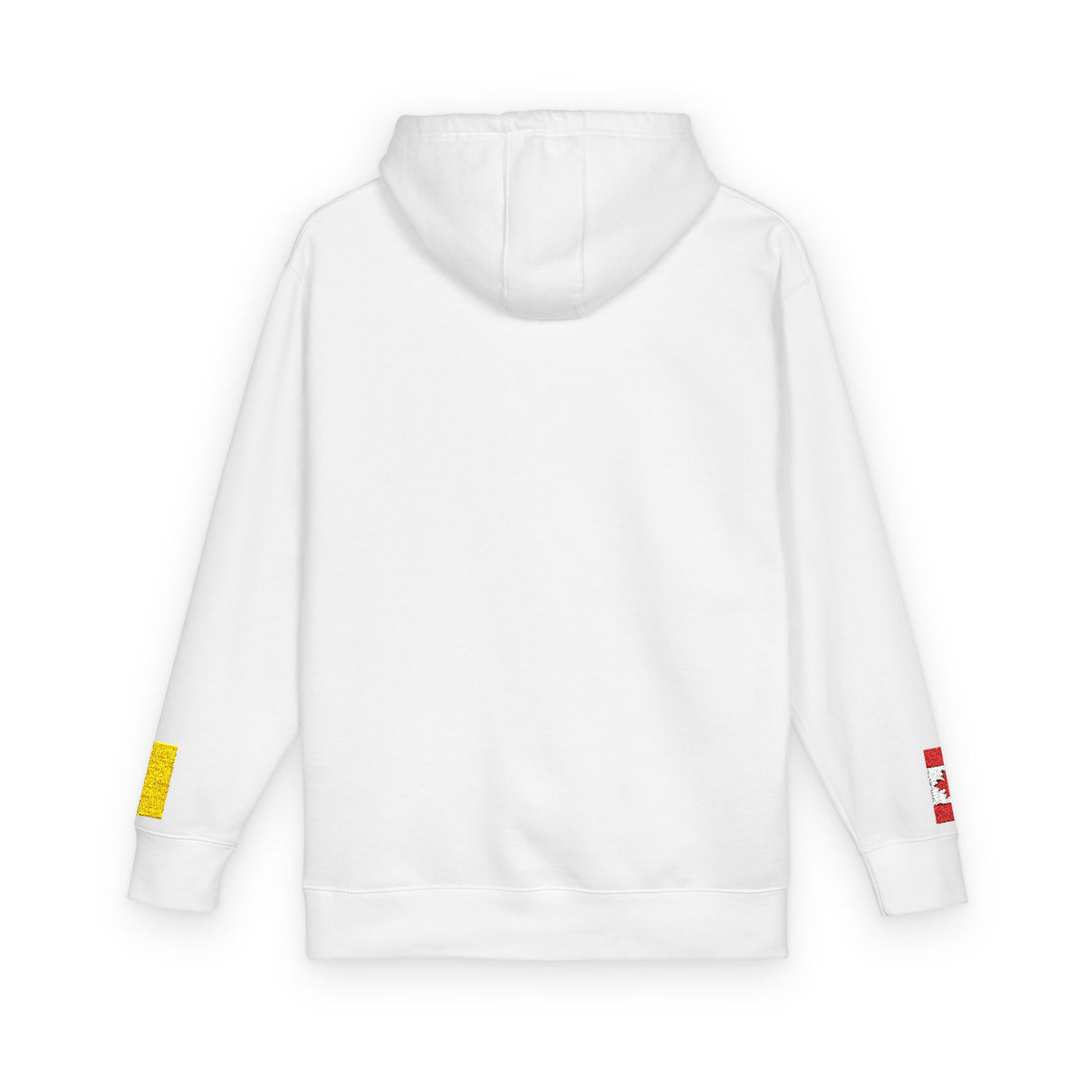 Ukrainian Canadian Flag Fleece Hoodie | Ukraine Canada Dual Heritage Gift | Personalized Initials | Embroidered Sleeve Flags - Proud & Loyal