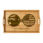 Australia Australian American Custom Engraved Bamboo Serving Tray, Personalized Name Wooden Valet Tray, America USA Dual Heritage Gift