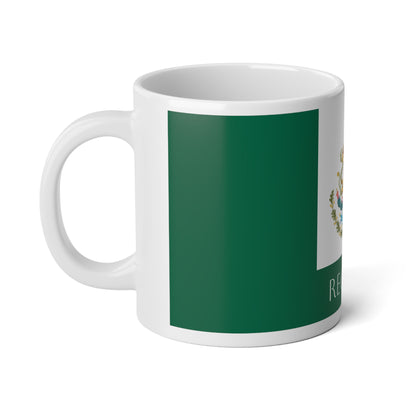 Personalized Mexico Flag Mug, Custom Mexican Heritage Coffee Cup, 20oz Ceramic Mug, Red White Green Flag Pattern, Mexico Gift