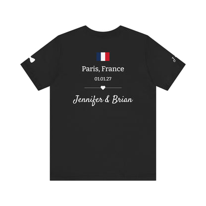 Personalized Groom Destination Wedding T-Shirt, Black Mr and Mrs Shirt, Custom Wedding Date and Location Tee, Honeymoon Gift for Husband