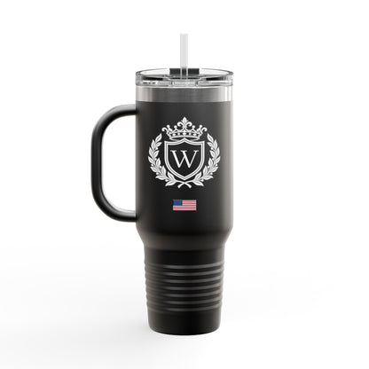 World History Globe Emblem Insulated Travel Mug