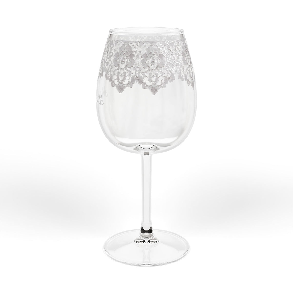 Personalized Destination Wedding Wine Glass, Custom Mrs Bridal Glass with Country Flag, 12oz Lace Wedding Stemware, Bride Gift Keepsake