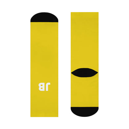 Personalized Brazil Flag Socks, Custom Initials Brazilian Heritage Crew Socks, Cushioned Brazilian Gift