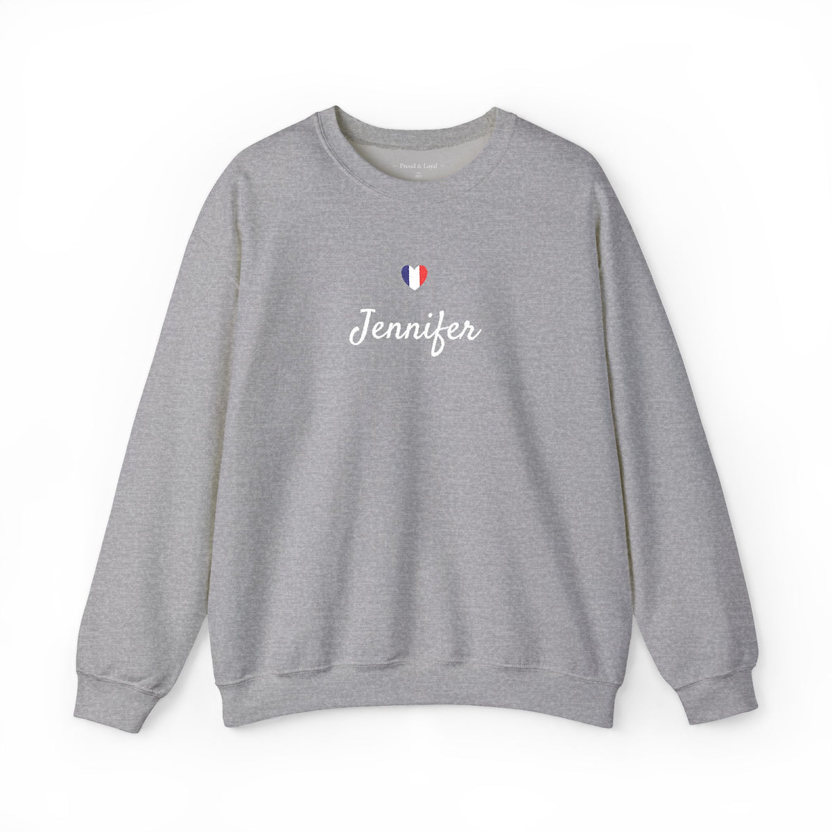 Embroidered Personalized Name & Country Flag Heart Sweatshirt, Custom USA Canada Australia UK Italy France Ireland Germany Jamaica Nigeria