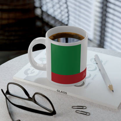 Italian Flag Name Mug 20oz | Personalized Red Green Stripe Mug