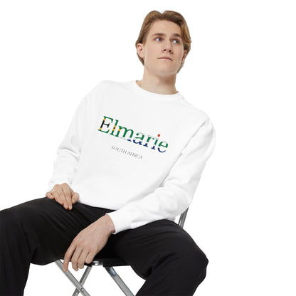 Personalized South Africa Flag Name Sweatshirt, Custom South African Heritage Crewneck, Garment Dyed Cotton Sweatshirt, Heritage Gift