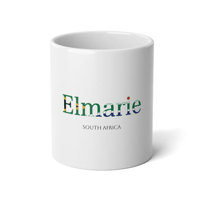 Personalized South Africa Flag Name Mug, Custom South African Heritage Coffee Cup, 20oz Ceramic Mug, South Africa Gift, Heritage Gift