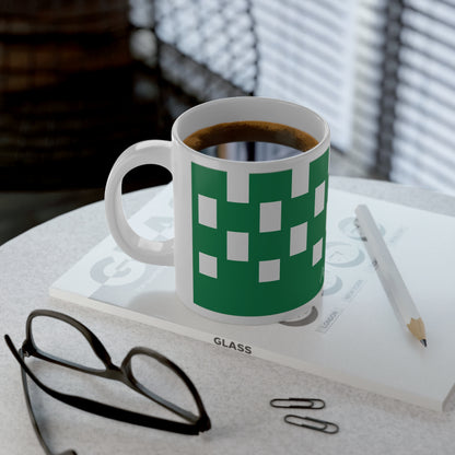 Personalized Nigeria Flag Mug, Custom Nigerian Heritage Coffee Cup, 20oz Ceramic Mug, Green White Flag Pattern, Nigerian Gift