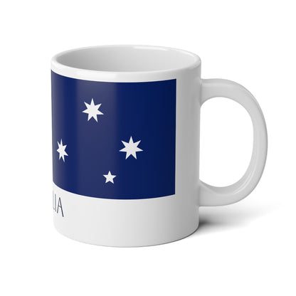 Personalized Australia Flag Mug, Custom Australian Heritage Coffee Cup, 20oz Ceramic Mug, Aussie Flag Pattern, Australia Gift