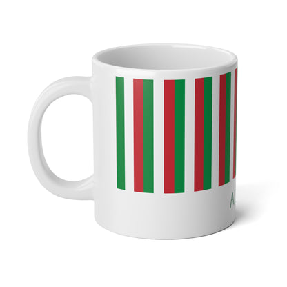 Personalized Italy Flag Mug, Custom Italian Heritage Coffee Cup, 20oz Ceramic Mug, Green White Red Flag Pattern, Italy Gift