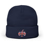 Limited Edition British UK Flag Pumpkin Embroidered Halloween Beanie, Cotton Blend Knit Hat, Union Jack Halloween Gift