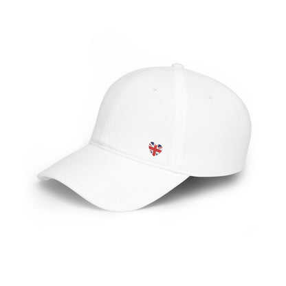 Red Low Profile Baseball Cap with Mini British Flag Detail