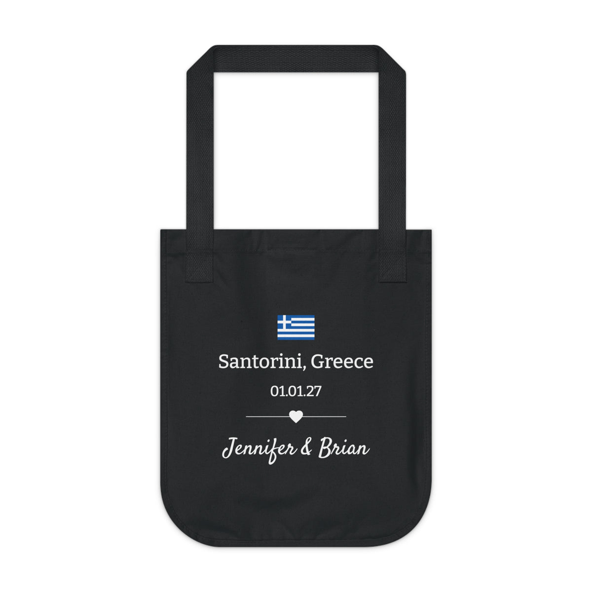 Personalized Destination Wedding Tote Bag, Custom Organic Cotton Wedding Bag, Bride & Groom Travel Tote, Honeymoon Gift, Wedding Welcome Bag