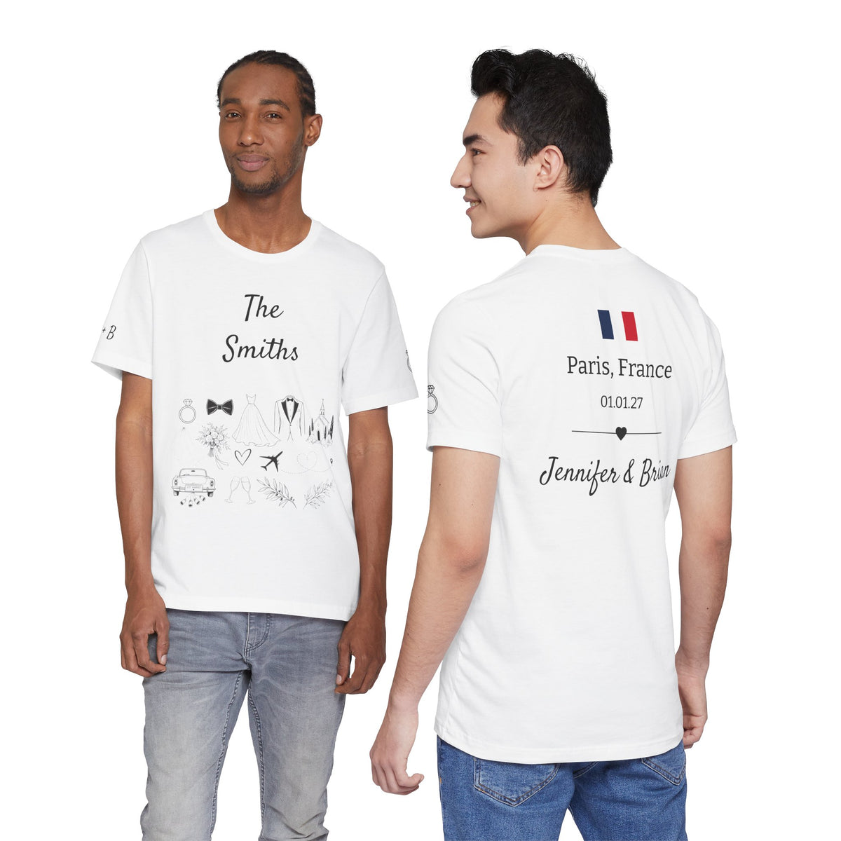 Personalized Destination Wedding T-Shirt, Custom Mr and Mrs Shirt, Wedding Location & Date Tee, Newlywed Honeymoon Gift, Couples Anniversary