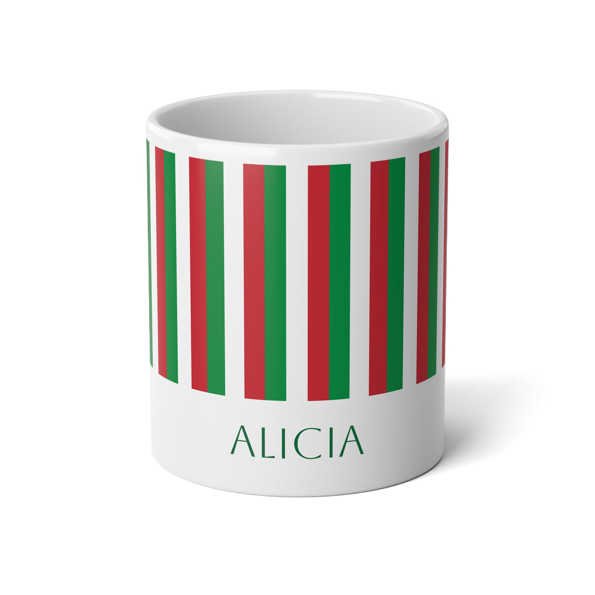 Personalized Italy Flag Mug, Custom Italian Heritage Coffee Cup, 20oz Ceramic Mug, Green White Red Flag Pattern, Italy Gift