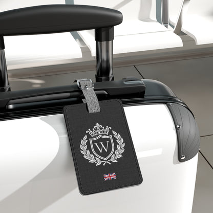Personalized British Flag Luggage Tag - Heraldic Crest & Initial | UK Heritage Travel Accessory