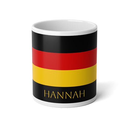 Personalized Germany Flag Mug, Custom German Heritage Coffee Cup, 20oz Ceramic Mug, Black Red Gold Flag Pattern, Germany Gift