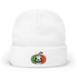 Limited Edition Irish Ireland Flag Pumpkin Embroidered Halloween Beanie, Cotton Blend Knit Hat, Irish Heritage Halloween Gift