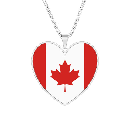 Sterling Silver Country Flag Heart Necklace, Heritage Jewelry, National Pride Pendant, Cultural Gift, 30 Countries Available