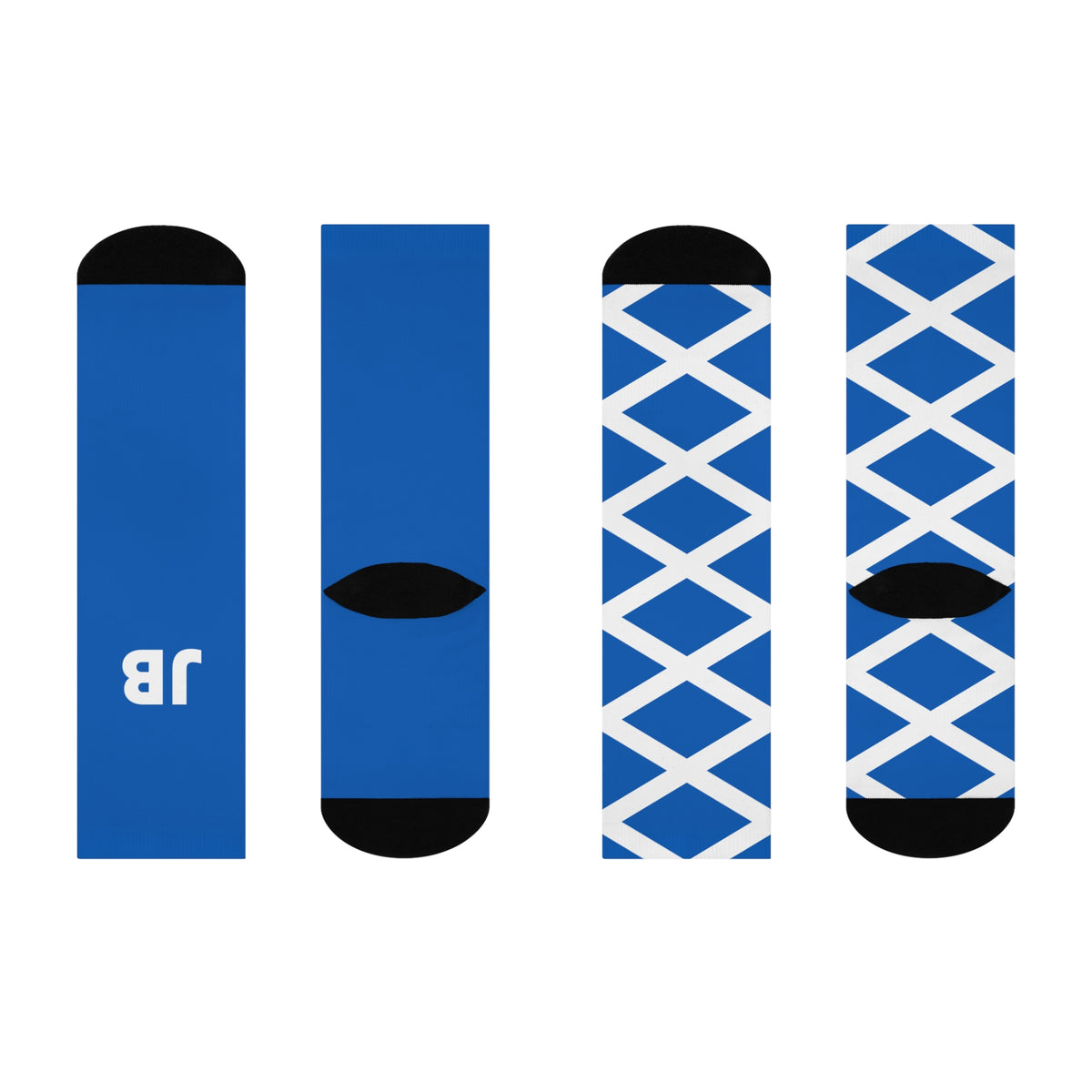 Personalized Scotland Flag Socks, Custom Initials Scottish Heritage Crew Socks, Cushioned Scottish Gift