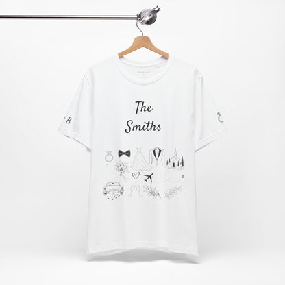 Personalized Destination Wedding T-Shirt, Custom Mr and Mrs Shirt, Wedding Location & Date Tee, Newlywed Honeymoon Gift, Couples Anniversary