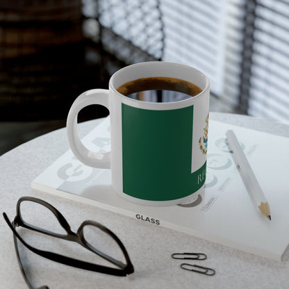 Personalized Mexico Flag Mug, Custom Mexican Heritage Coffee Cup, 20oz Ceramic Mug, Red White Green Flag Pattern, Mexico Gift