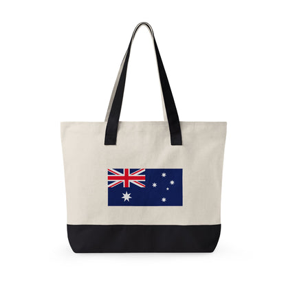 Personalized Your Name in Australian Flag Letters Canvas Tote Bag, Custom Australia Flag Zippered Tote, Australian Heritage Gift