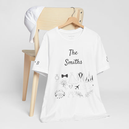Personalized Destination Wedding T-Shirt, Custom Mr and Mrs Shirt, Wedding Location & Date Tee, Newlywed Honeymoon Gift, Couples Anniversary