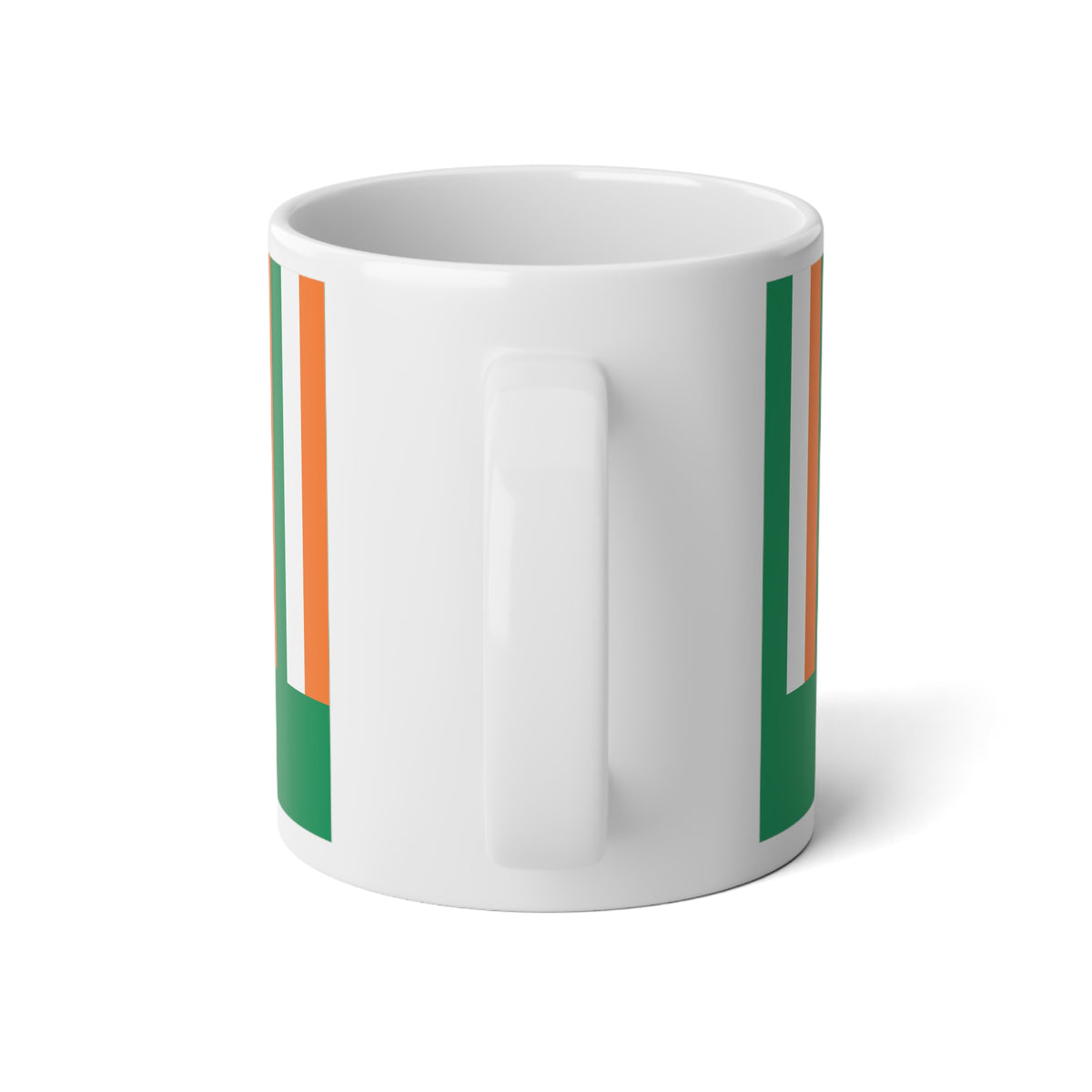 Personalized Ireland Flag Mug, Custom Irish Heritage Coffee Cup, 20oz Ceramic Mug, Green White Orange Flag Pattern, Ireland Gift