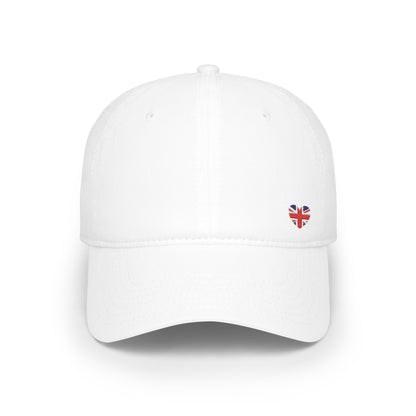 Red Low Profile Baseball Cap with Mini British Flag Detail