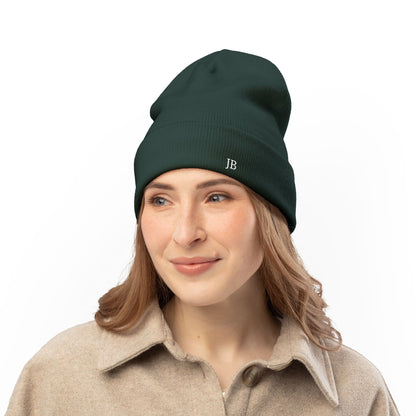 Nigeria Pakistan Personalized Embroidered Beanie, Green White Heritage Cotton Blend Knit Hat, Custom Initials Cultural Pride Gift