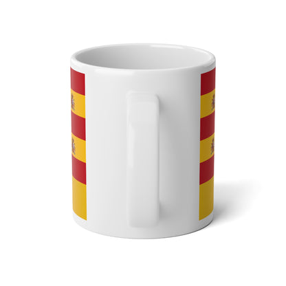 Personalized Spain Flag Mug, Custom Spanish Heritage Coffee Cup, 20oz Ceramic Mug, Red Yellow Flag Pattern, Spain Gift