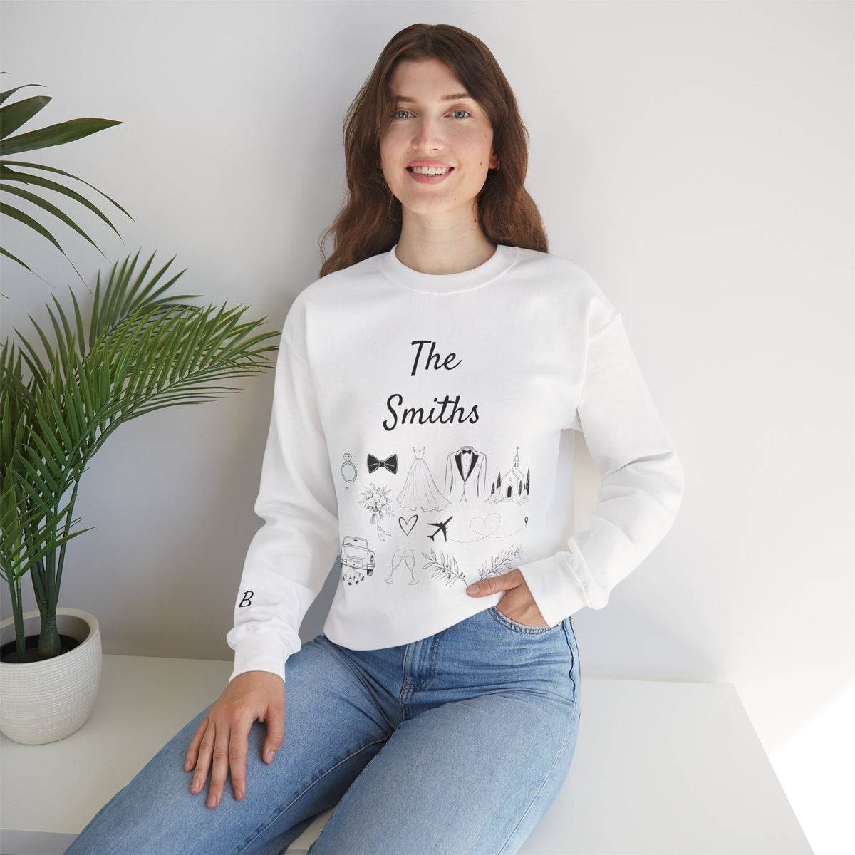 Personalized Bride Destination Wedding Sweatshirt, Custom Wedding Location and Date Crewneck, Honeymoon Outfit, Newlywed Gift for Wife