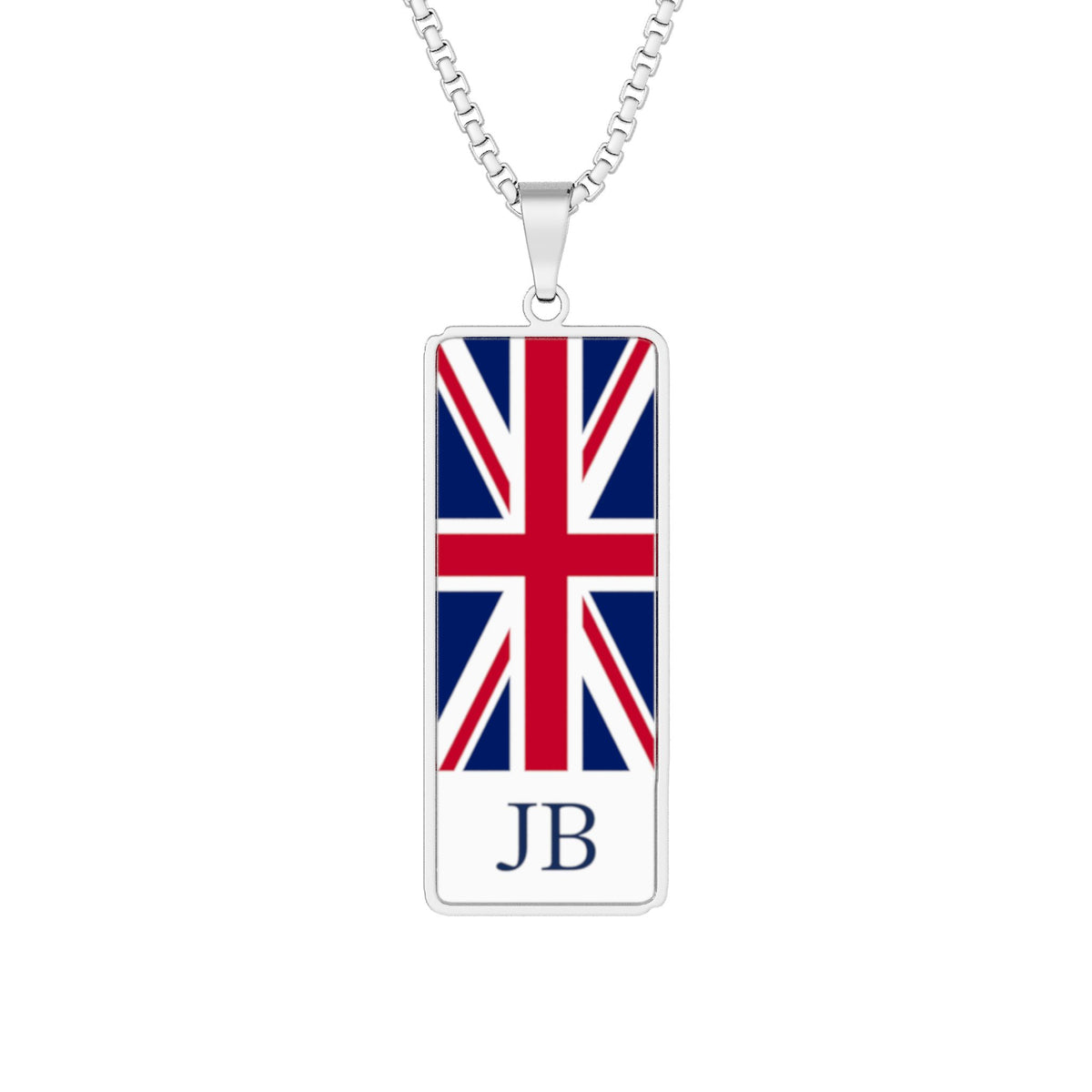 Choose Your Country Flag Personalized Initials Sterling Silver Necklace, Custom Flag Pendant, 30 Countries, Heritage Jewelry, Pride Gift