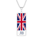 Choose Your Country Flag Personalized Initials Sterling Silver Necklace, Custom Flag Pendant, 30 Countries, Heritage Jewelry, Pride Gift