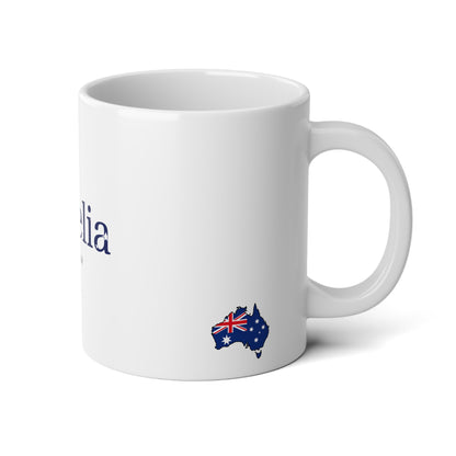 Personalized Australia Flag Name Mug, Custom Australian Heritage Coffee Cup, 20oz Ceramic Mug, Aussie Gift, Australian Pride Gift