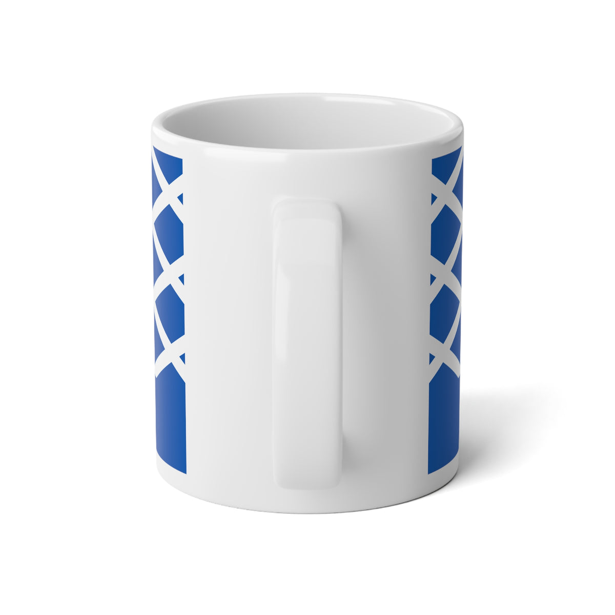 Personalized Scotland Flag Mug, Custom Scottish Heritage Coffee Cup, 20oz Ceramic Mug, Blue White Saltire Pattern, Scotland Gift