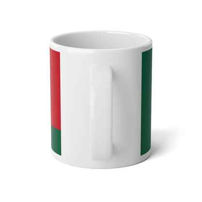 Personalized Mexico Flag Mug, Custom Mexican Heritage Coffee Cup, 20oz Ceramic Mug, Red White Green Flag Pattern, Mexico Gift