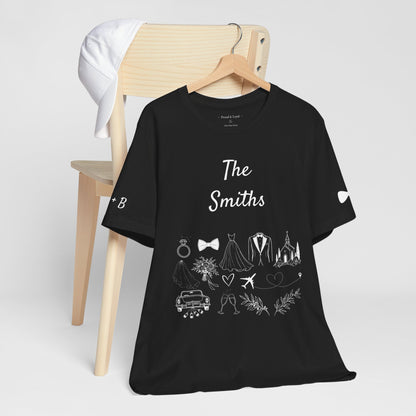 Personalized Groom Destination Wedding T-Shirt, Black Mr and Mrs Shirt, Custom Wedding Date and Location Tee, Honeymoon Gift for Husband