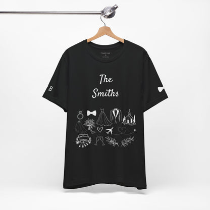 Personalized Groom Destination Wedding T-Shirt, Black Mr and Mrs Shirt, Custom Wedding Date and Location Tee, Honeymoon Gift for Husband
