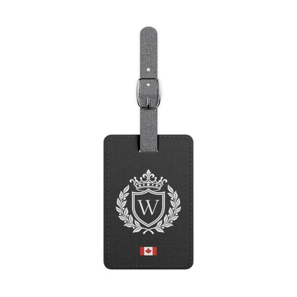 Personalized Canadian Flag Luggage Tag - Heraldic Crest & Initial | Canada Heritage Travel Accessory
