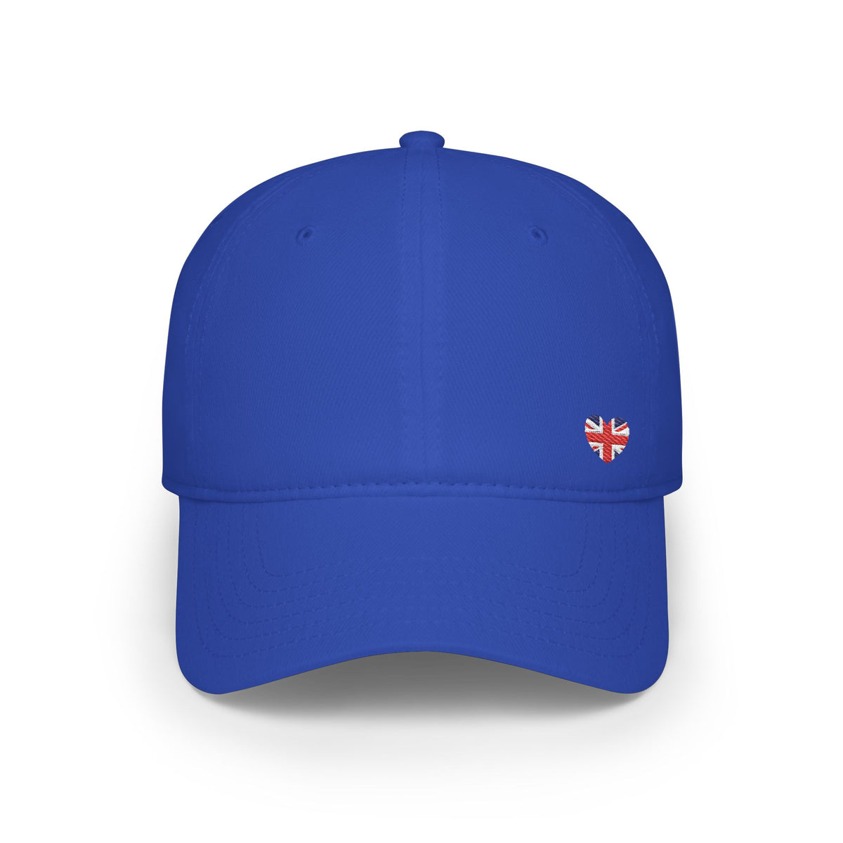 Red Low Profile Baseball Cap with Mini British Flag Detail