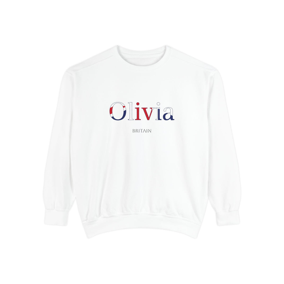 Personalized UK Flag Name Sweatshirt, Custom British Heritage Crewneck, Garment Dyed Cotton Sweatshirt, Union Jack Gift