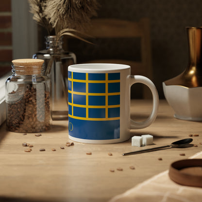 Personalized Sweden Flag Mug, Custom Swedish Heritage Coffee Cup, 20oz Ceramic Mug, Swedish Flag Pattern, Sweden Gift