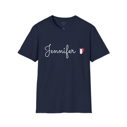 Choose Your Country Personalized Country Flag Heart T-Shirt, Custom Name USA UK Canada Australia Jamaica Italy Mexico Pride Tee